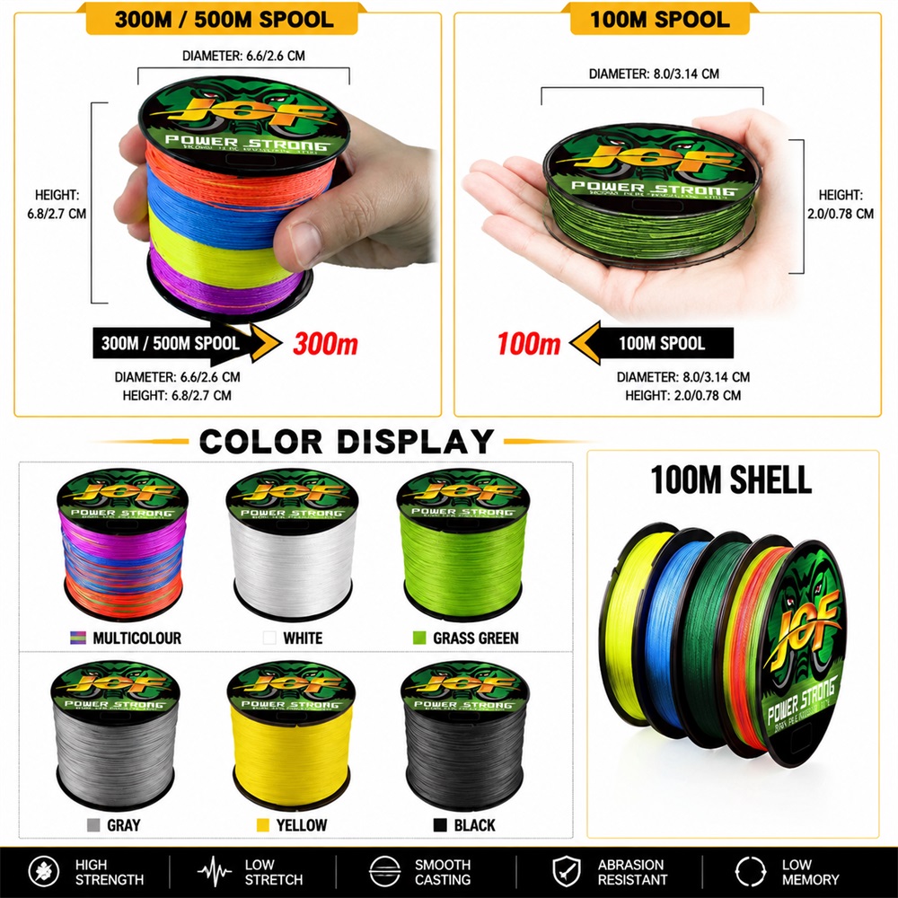 JOF 4X Tali Pancing PE Kepang  - Fish Finder Cable ulasan dan harga